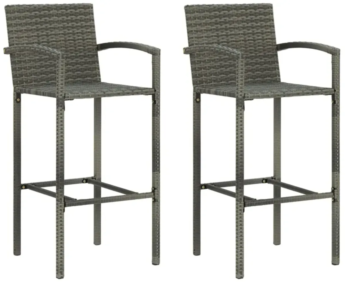 vidaXL 3 Piece Garden Bar Set Gray