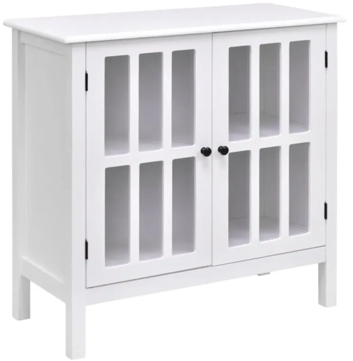 Hivvago Glass Door Sideboard Console Storage Buffet Cabinet