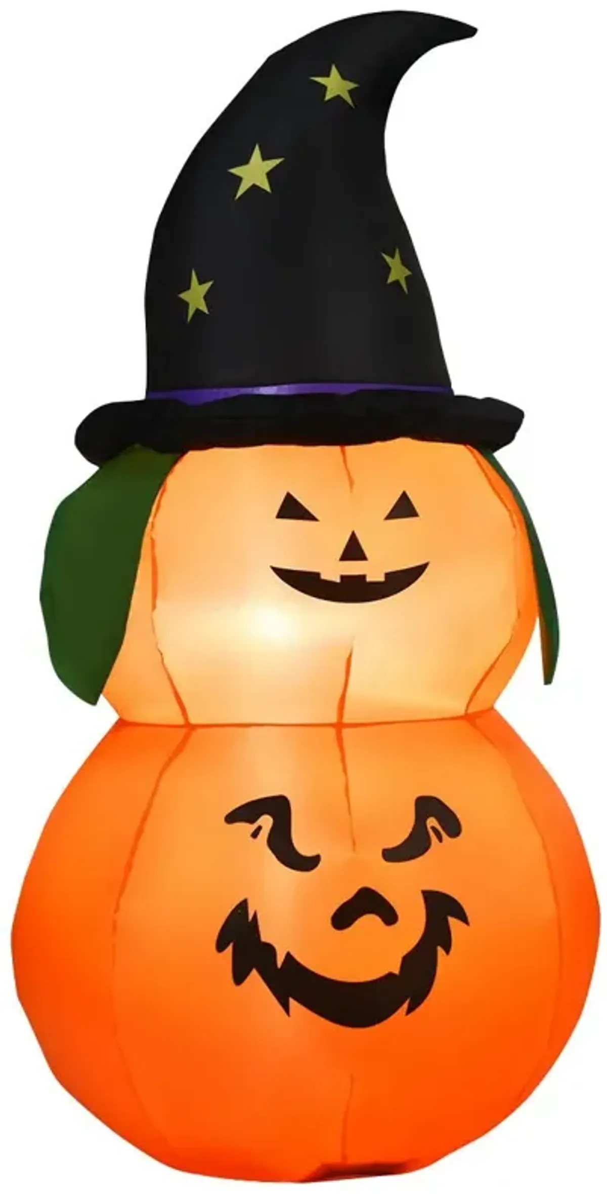 5 Feet Halloween Inflatable LED Pumpkin with Witch Hat