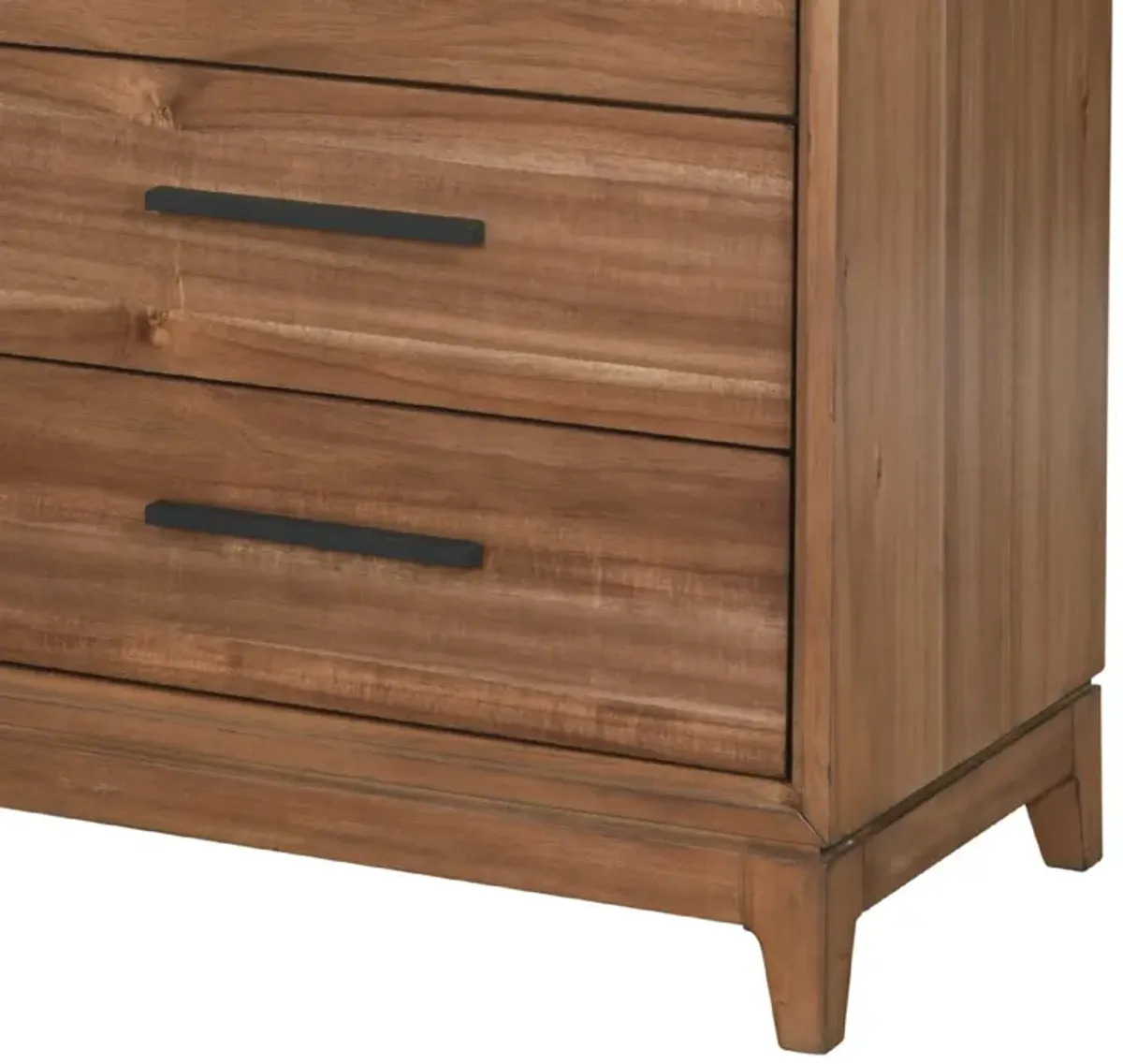 Chest with 5 Drawers and Wooden Frame, Brown-Benzara