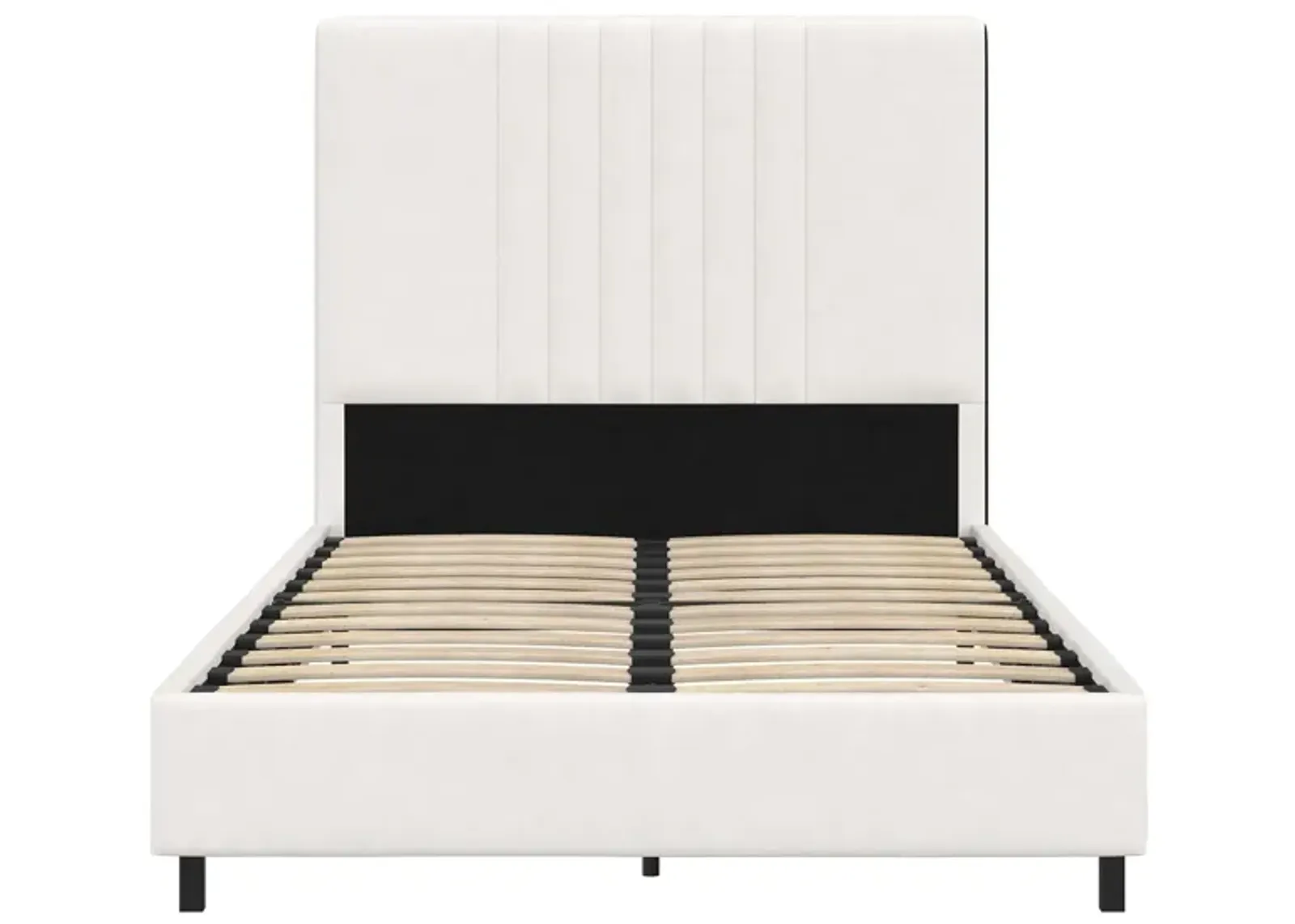 Rio Faux Leather Upholstered Bed, Twin, White