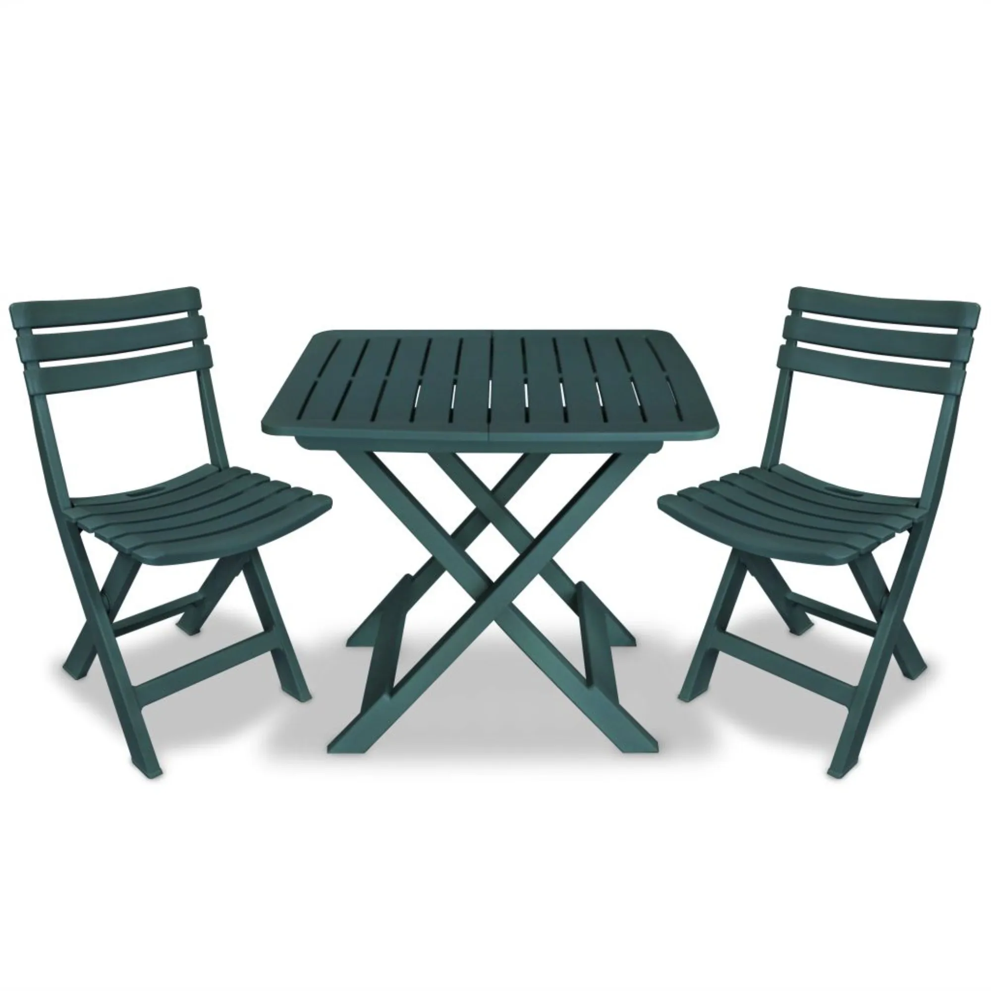 vidaXL 3 Piece Folding Bistro Set Plastic Green