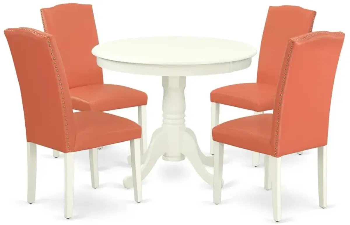 Dining Room Set Linen White, ANEN5-LWH-78