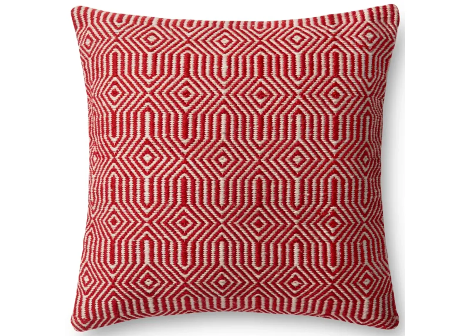 P0339 Red/Ivory 22"x22" Down Pillow