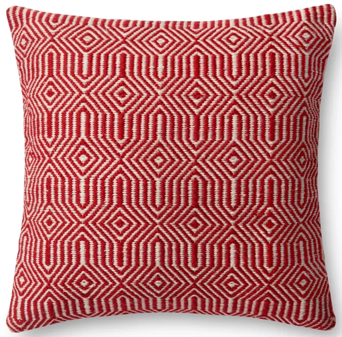 P0339 Red/Ivory 22"x22" Down Pillow