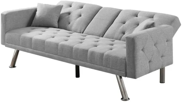 Square Arm Armrests, Linen Convertible Sofa And Daybed