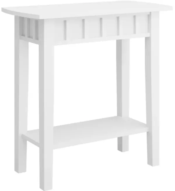 2-Tier Narrow Wood End Table with Storage Shelf for Small Spaces