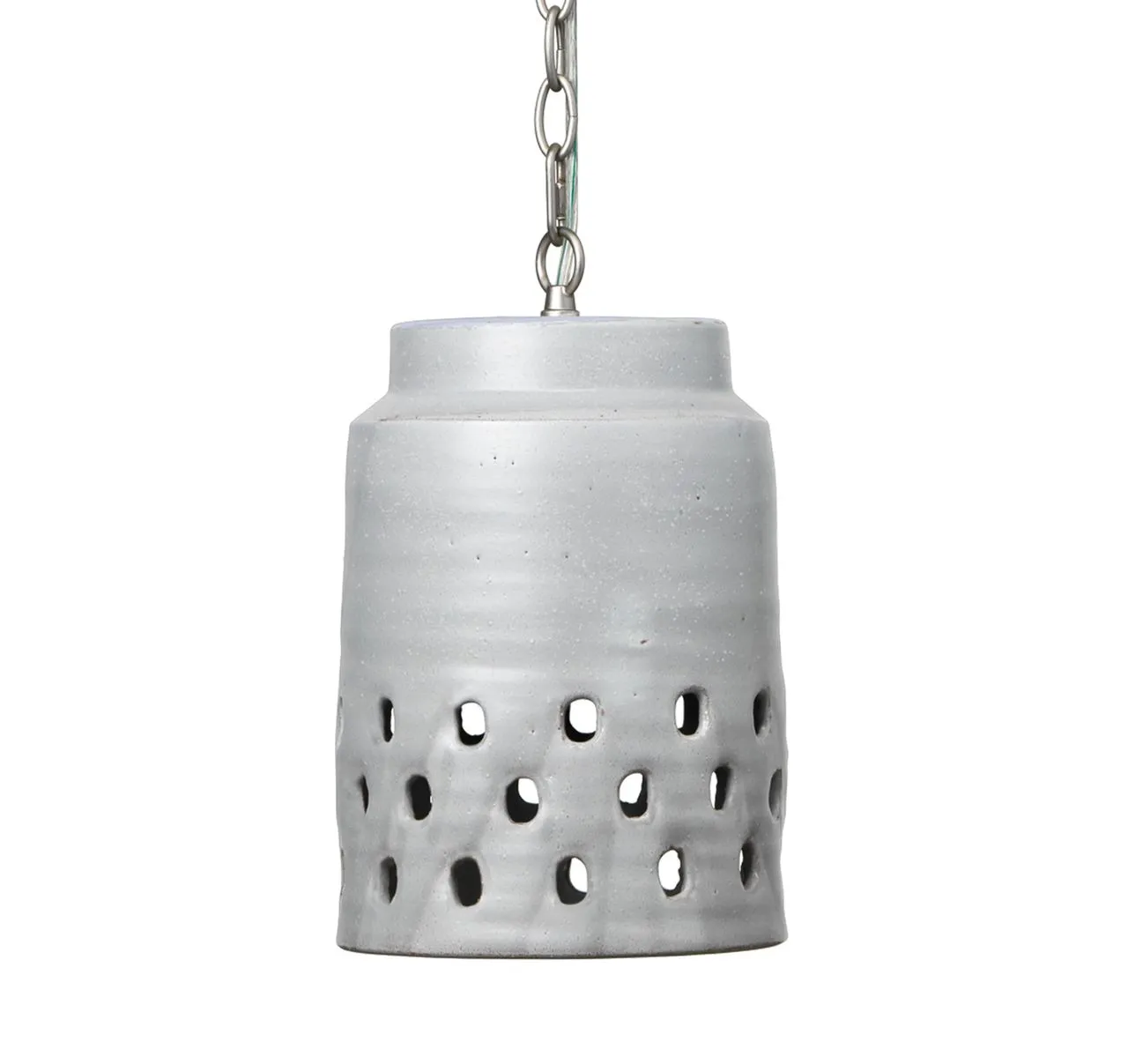 Perforated Long Ceramic Pendant