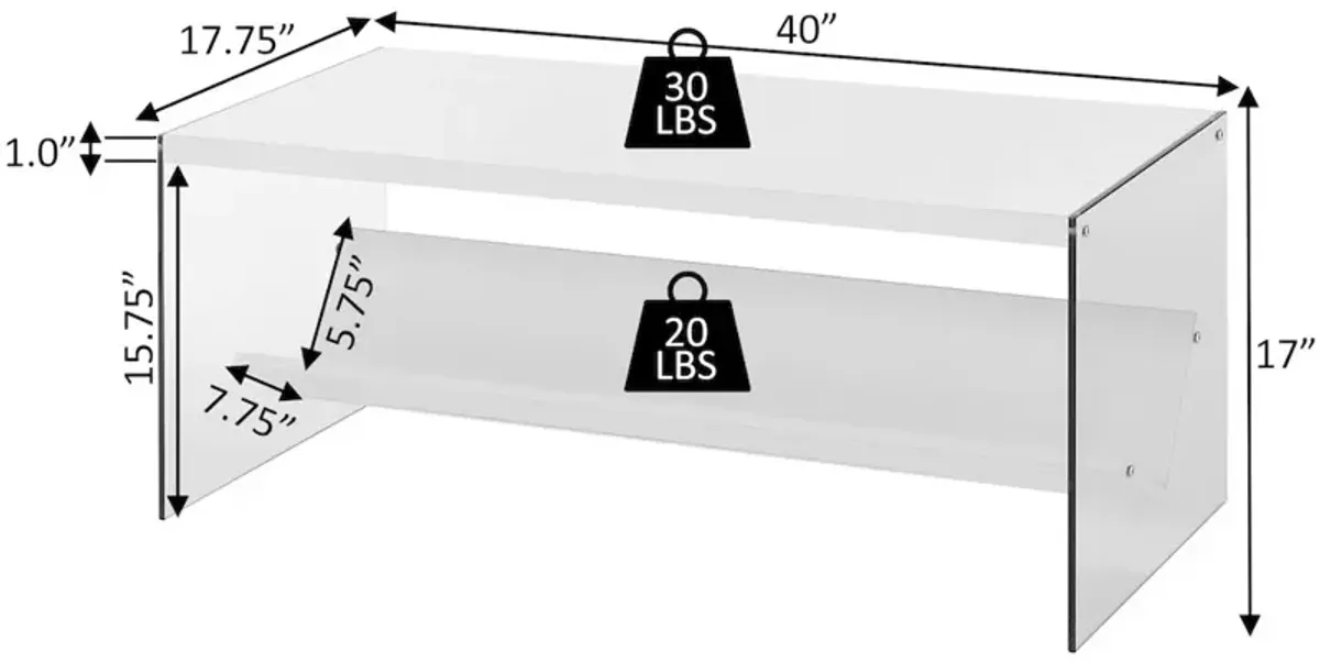 Convience Concept, Inc. SoHo Glass Coffee Table with Shelf