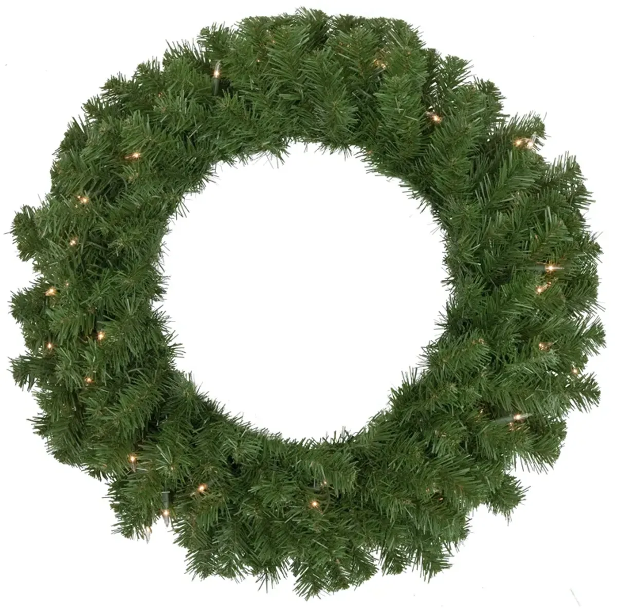 Pre-Lit Dorchester Pine Artificial Christmas Wreath  24-Inch  Clear Lights