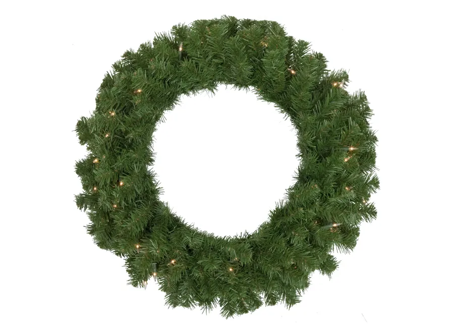 Pre-Lit Dorchester Pine Artificial Christmas Wreath  24-Inch  Clear Lights