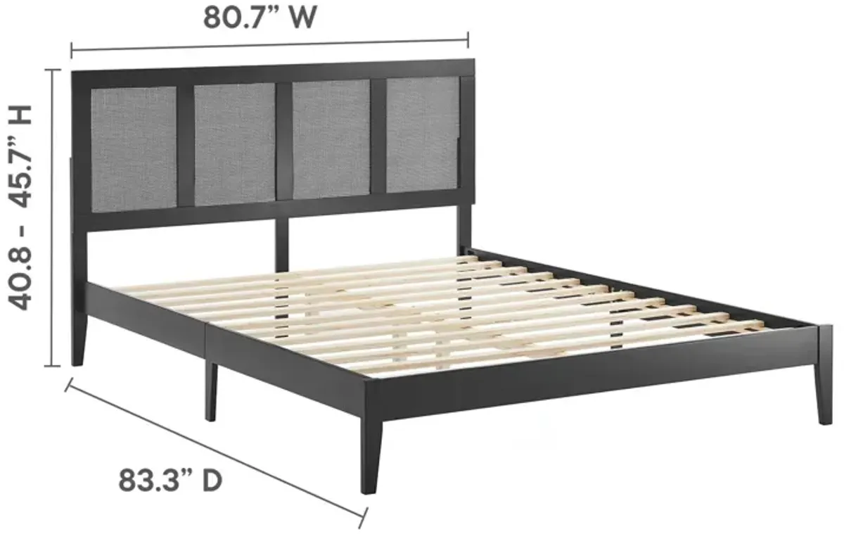 Sirocco Rattan and Wood King Platform Bed