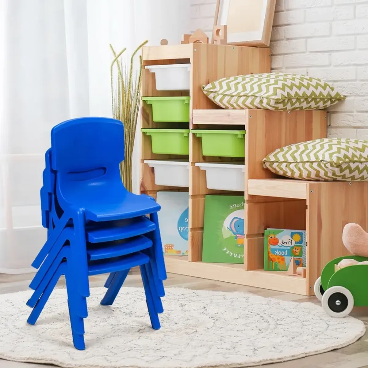 4-pack Kids Plastic Stackable Classroom Chairs