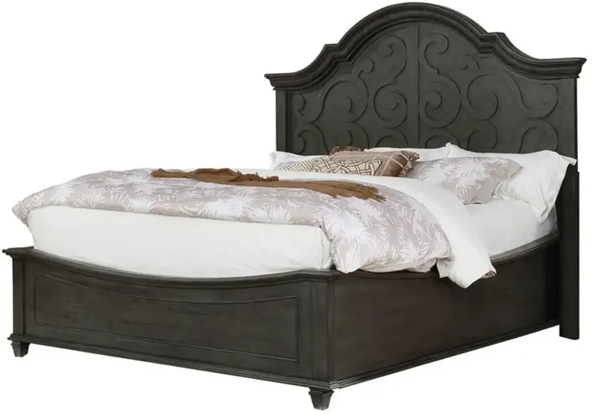 Best Quality Furniture Panel Eastern King Bed in Rustic Grey