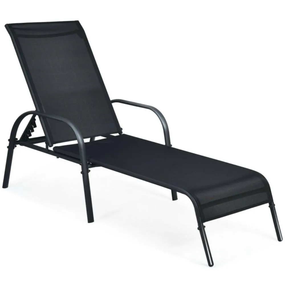 Hivvago Adjustable Patio Chaise Folding Lounge Chair with Backrest