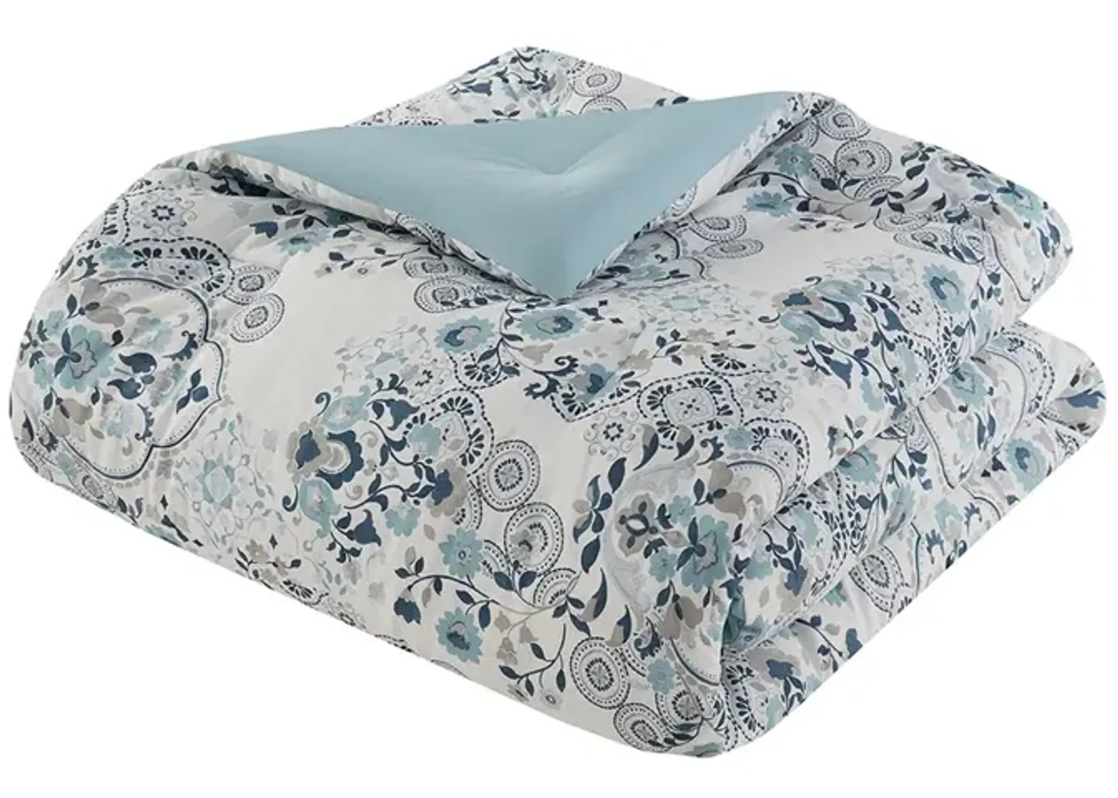 Gracie Mills Candice 3 Piece Floral Printed Cotton Comforter Set