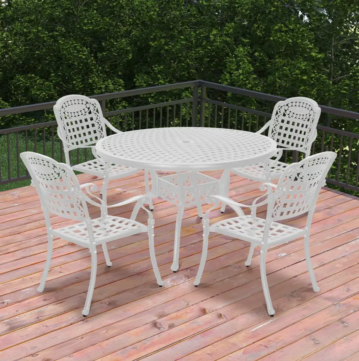 MONDAWE Cast Aluminum Patio Dining Chairs Outdoor Armchair (Set of 2)