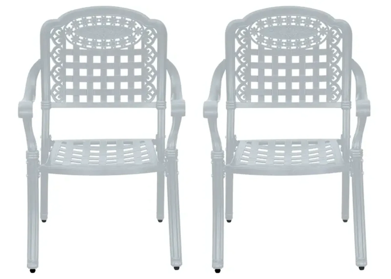 MONDAWE Cast Aluminum Patio Dining Chairs Outdoor Armchair (Set of 2)