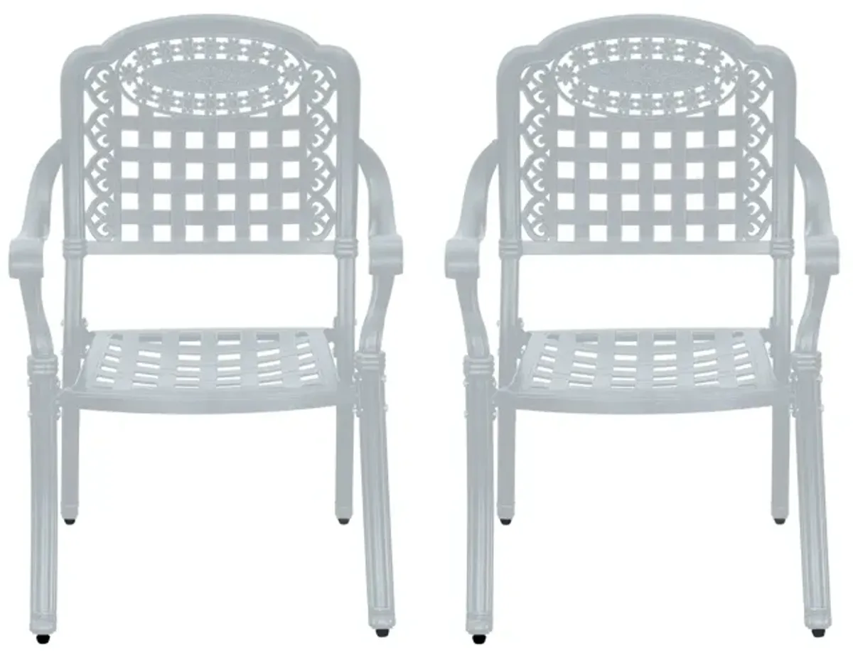 MONDAWE Cast Aluminum Patio Dining Chairs Outdoor Armchair (Set of 2)