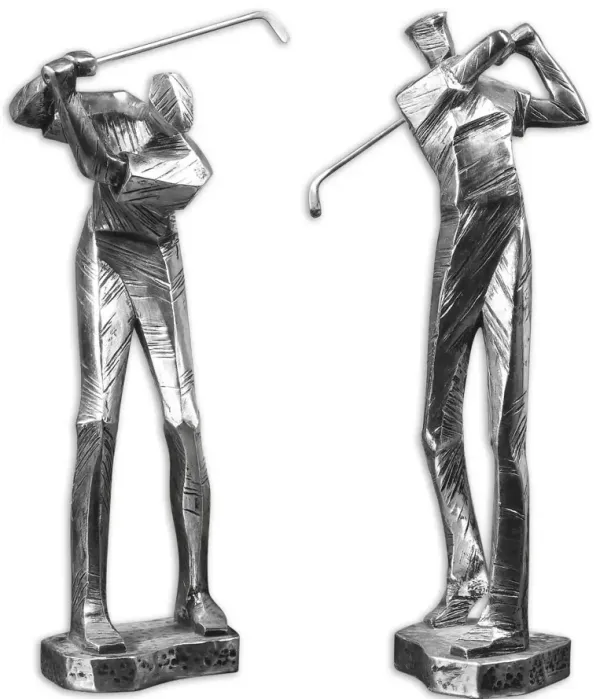 Uttermost Practice Shot Metallic Statues, Set/2