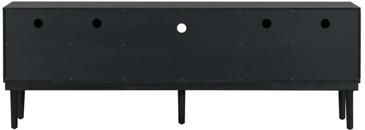 Merax Side Cabinet TV Stand with Sliding Doors