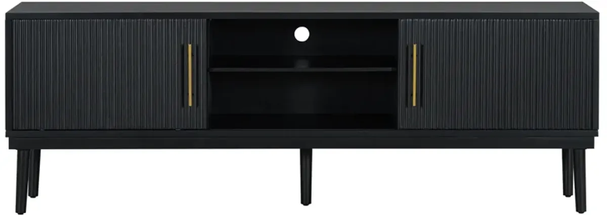 Merax Side Cabinet TV Stand with Sliding Doors