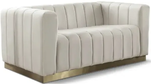 Meridian Furniture Marlon Cream Velvet Loveseat