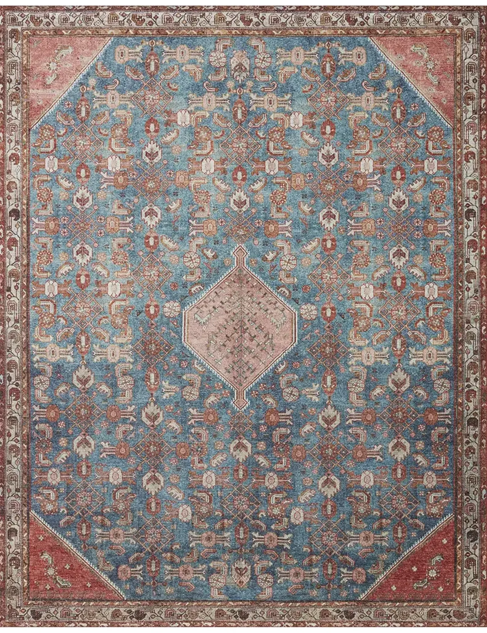 Layla LAY10 Marine/Clay 5' x 7'6" Rug