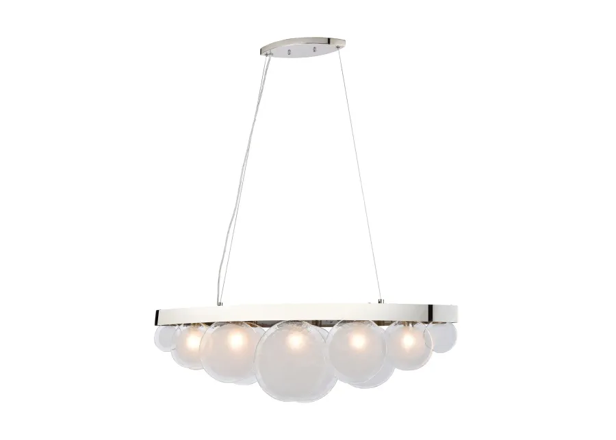 12� White Round Zoetrope 5-Light Linear Chandelier