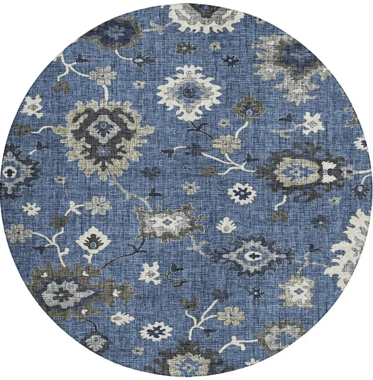 Portico PO6 Blue 8' Round Rug