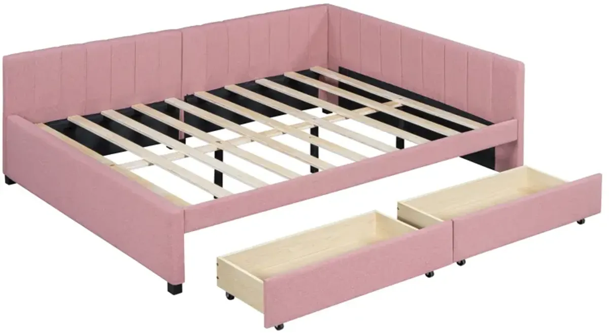 Merax Upholstered Daybed with 2 Storage Drawers