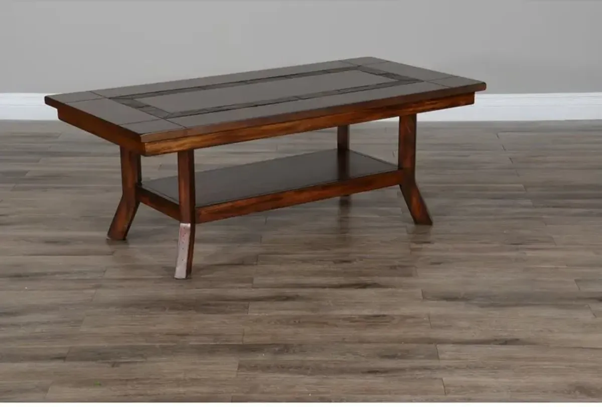 Sunny Designs Santa Fe 48.5 Traditional Wood Coffee Table in Dark Chocolate