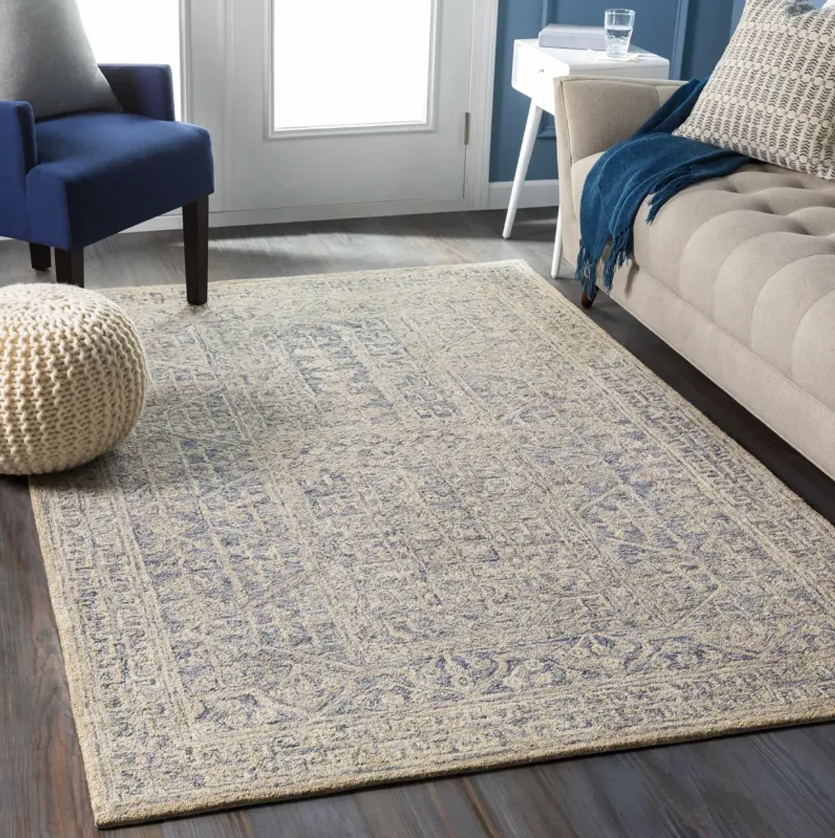 Granada GND-2318 6' Round Blue Rug