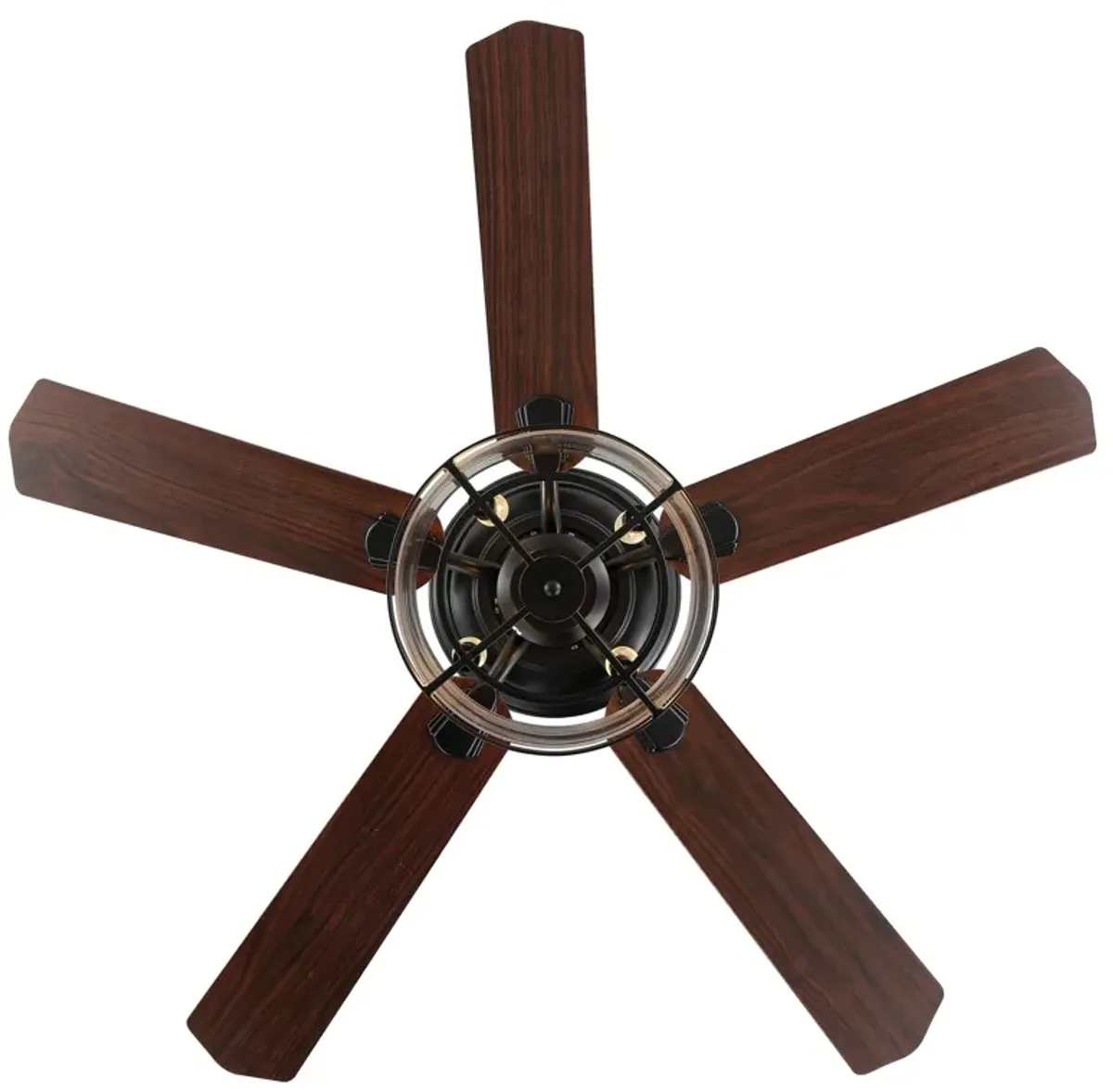 Braxton 4-Light Farmhouse Industrial Iron Drum Shade LED Ceiling Fan With Remote