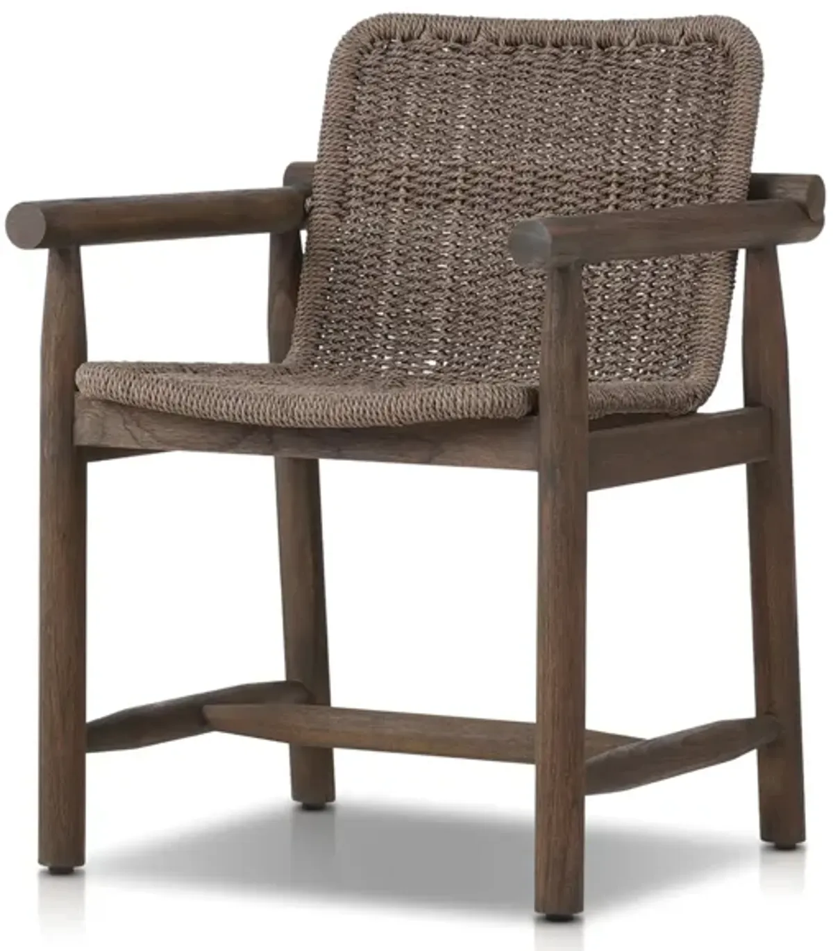 Dume Outdoor Dark Textured Woven Dining Armchair
