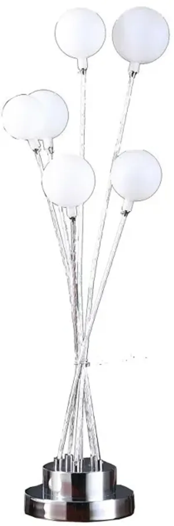 Hivvago 28" Silver Chrome Six Light Globe Desk or Table Lamp