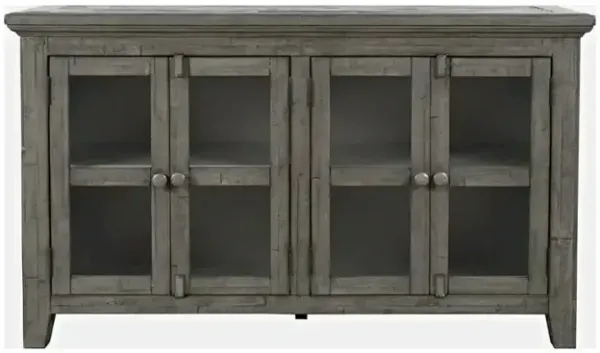 Jofran Rustic Shores 54 Coastal Distressed Acacia Four-Door Credenza Cabinet