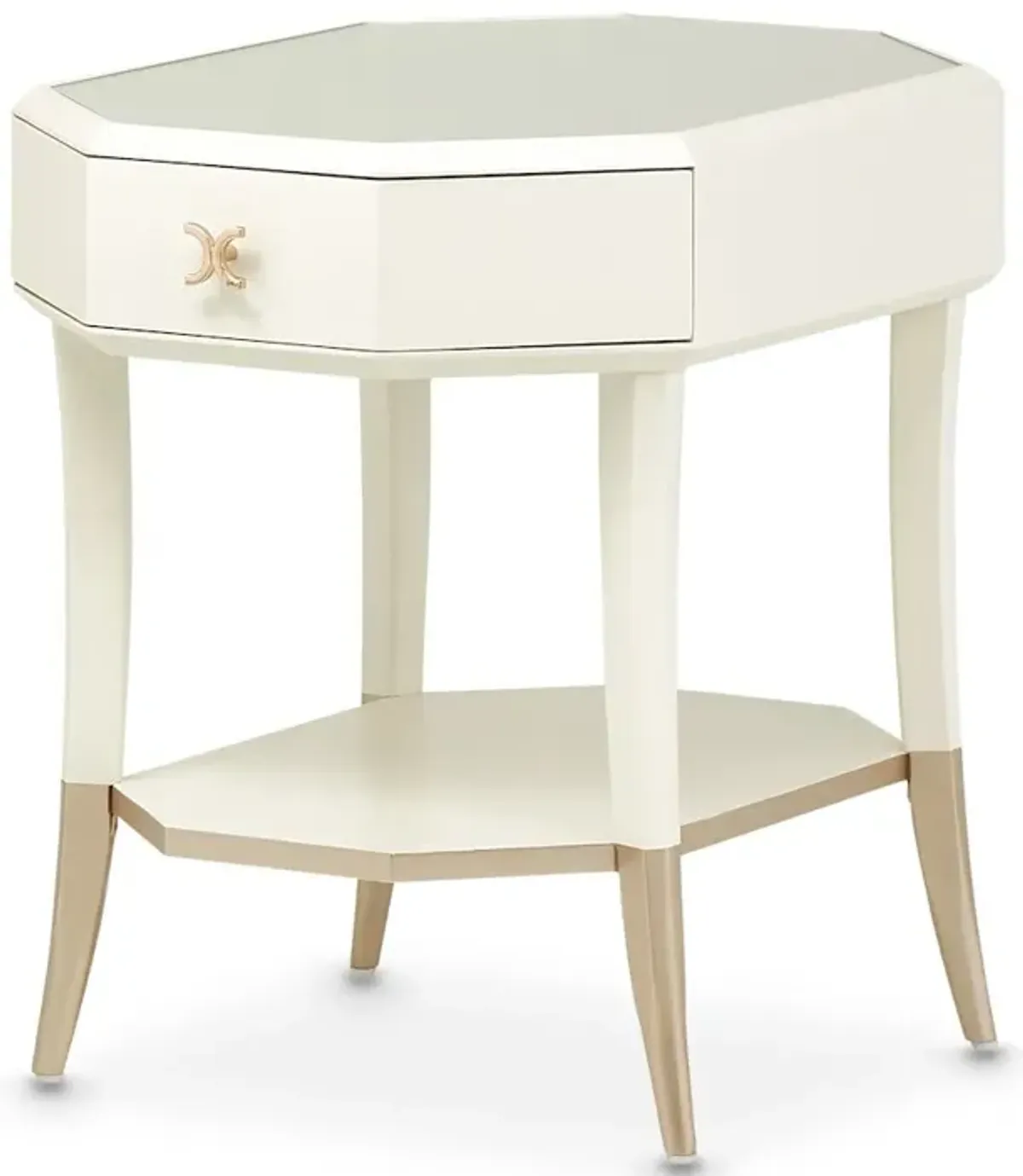 Michael Amini La Rachelle Octagonal End Table - Champagne