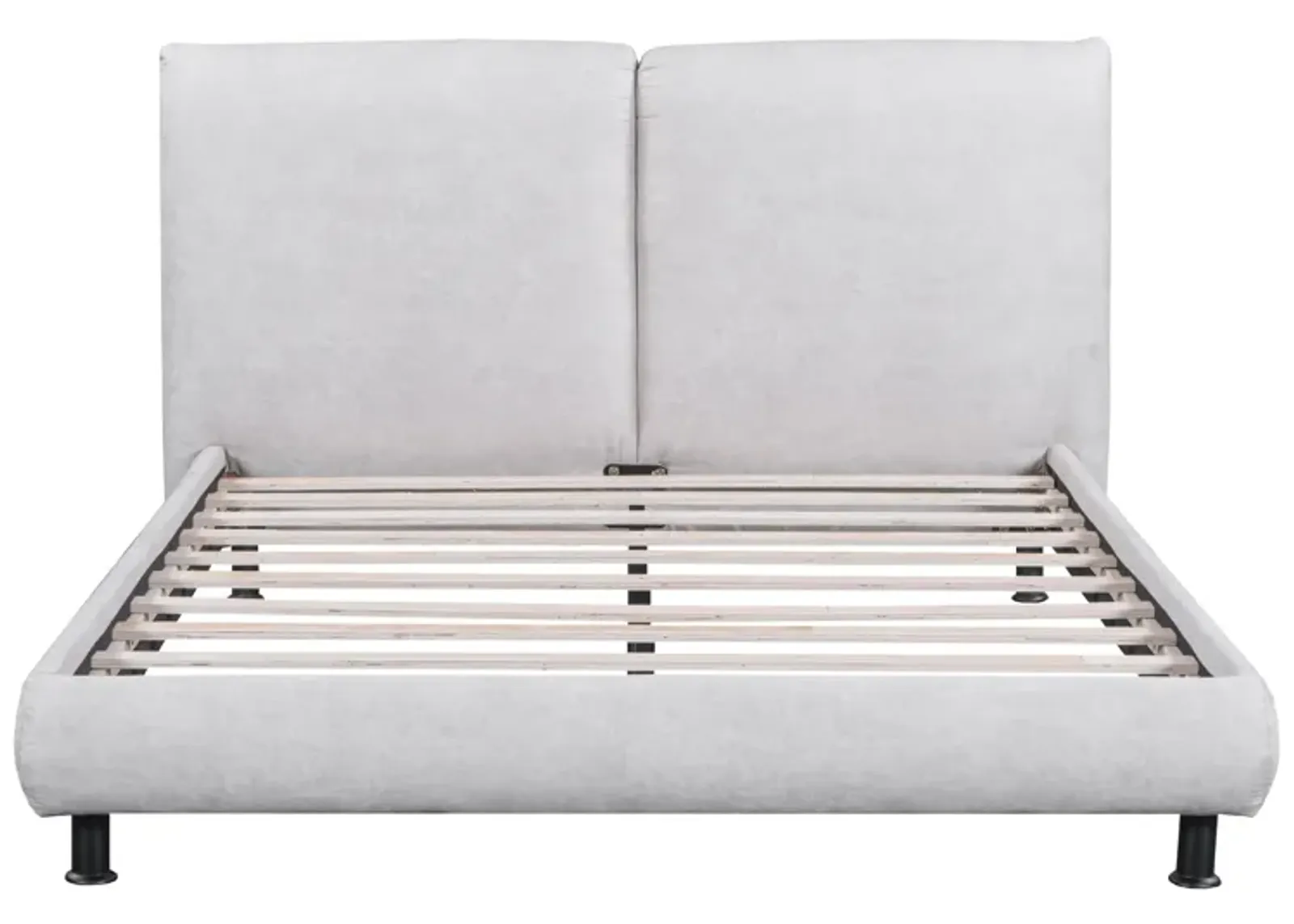 Merax Upholstered Platform Bed with Two Large Headrests