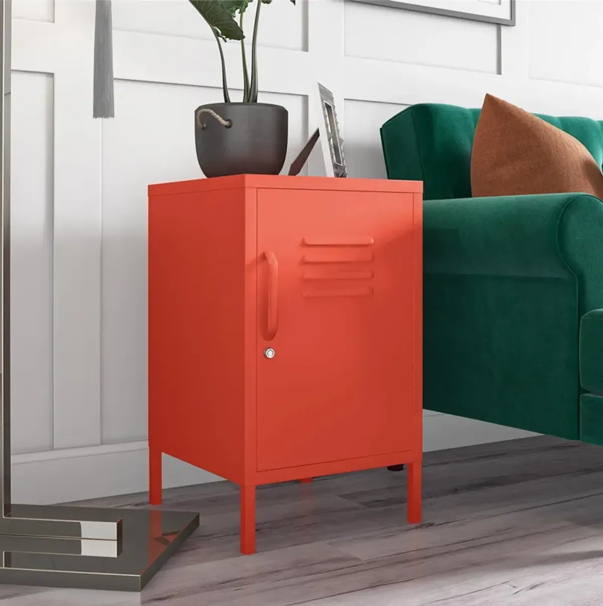 Novogratz Cache Metal Locker Style Livingroom End Table