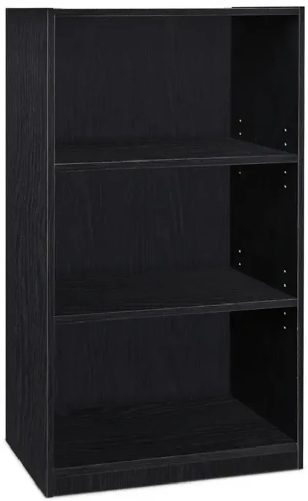 JAYA Simple Home 3-Shelf Bookcase, Black
