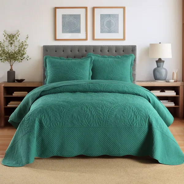 MarCielo 100% Cotton Oversized Bedspread Quilt Set T