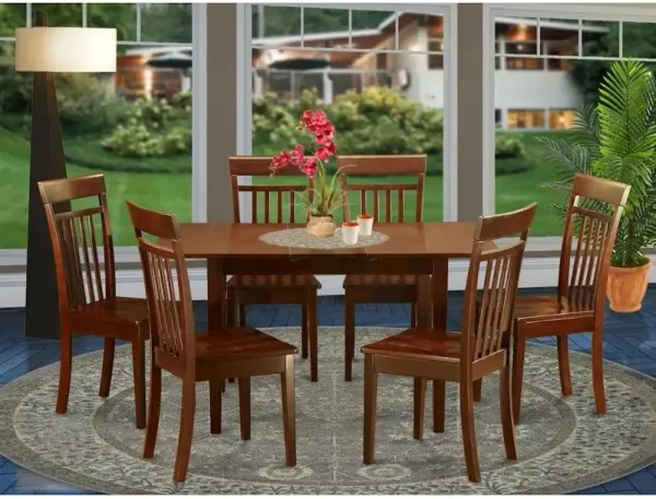 7 Pc Small Kitchen nook Dining set -T able and 6 Chairs for Dining room