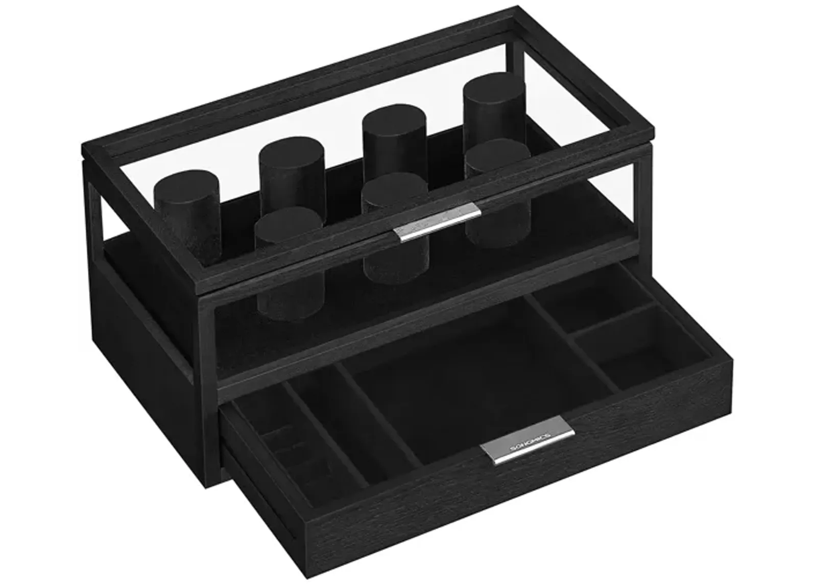 2-Tier Watch Storage Case with Display Glass Top and Secure Lock