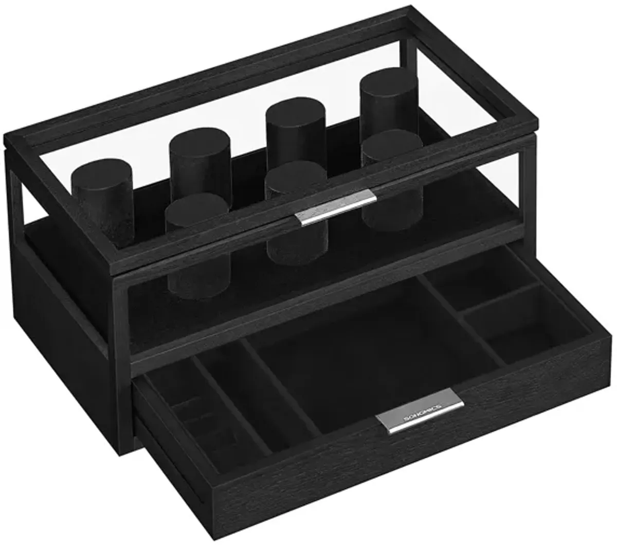 2-Tier Watch Storage Case with Display Glass Top and Secure Lock