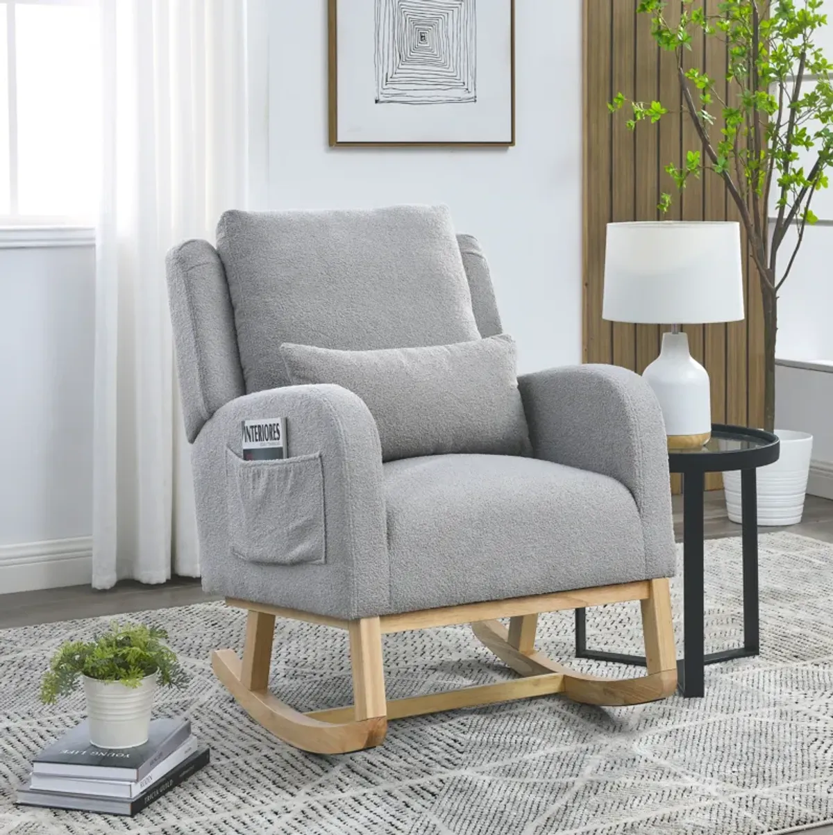Streamdale 27.5" W Modern Accent High Back Living Room Casual Armchair Rocker