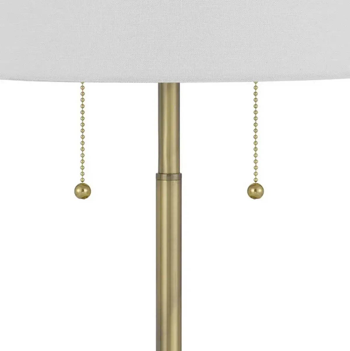 20 Inch Metal Table Lamp with Pull Chain Switch, Brass-Benzara