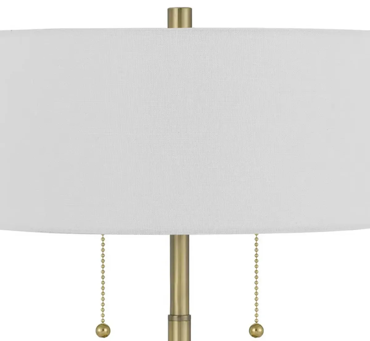 20 Inch Metal Table Lamp with Pull Chain Switch, Brass-Benzara