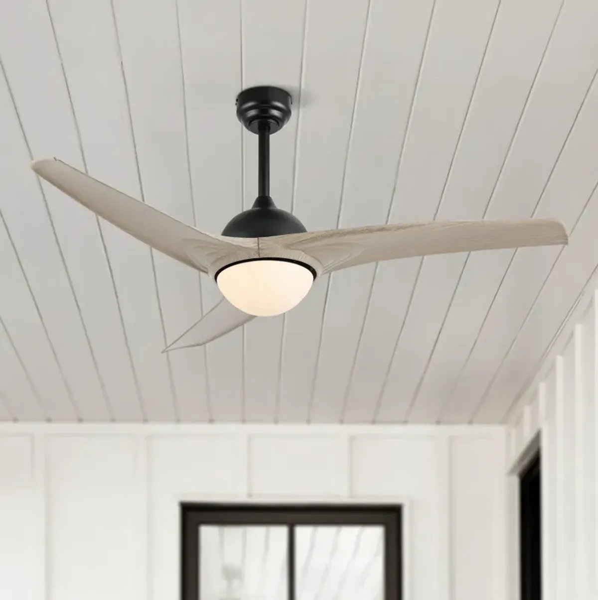 Sully Contemporary Industrial Iron/Plastic Integrated LED Ceiling Fan