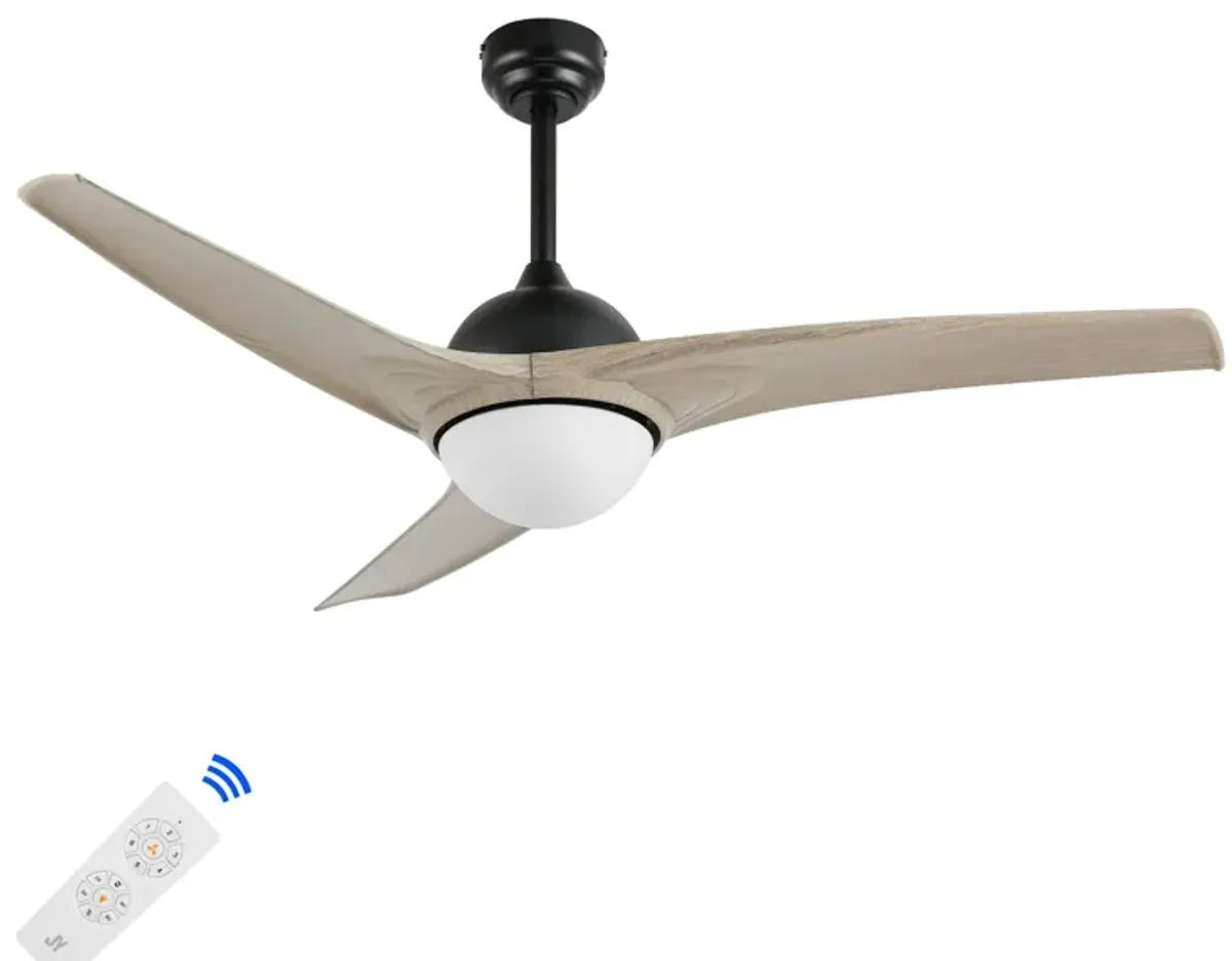 Sully Contemporary Industrial Iron/Plastic Integrated LED Ceiling Fan